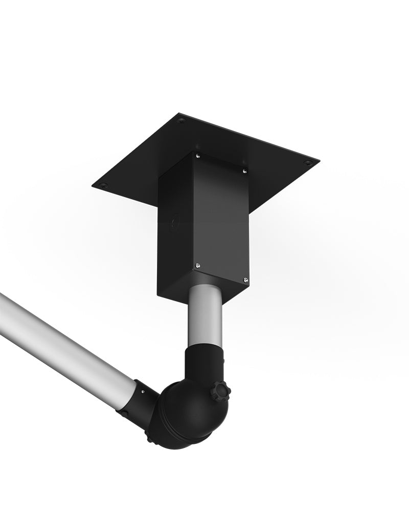 Sort udsugningsarm Punktudsugning til loft fra Alsident, minimalistisk loft-udsugningsarm til punktudsugning